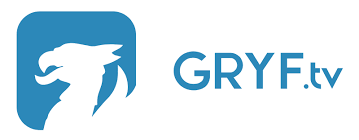 Logo portalu informacyjnego Gryf TV, błękitny gryf.